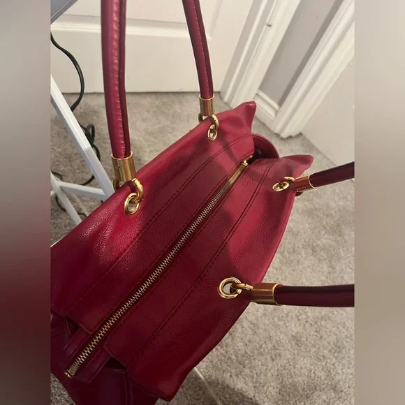 Marc by Marc Jacob's soft Slouchy Buttery red satchel handbag purse large - Picture 5 of 9